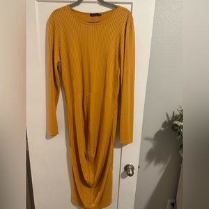 Yellow ribbed maxi women’s maxi dress size US 16